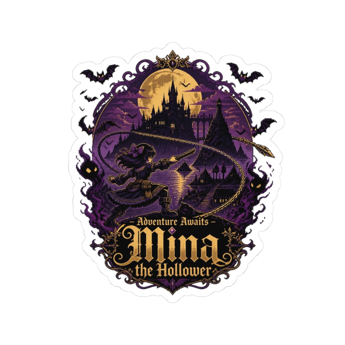 Mina the Hollower "Adventure Awaits – Mina the Hollower" Sticker - alternate angle 1, merchandise