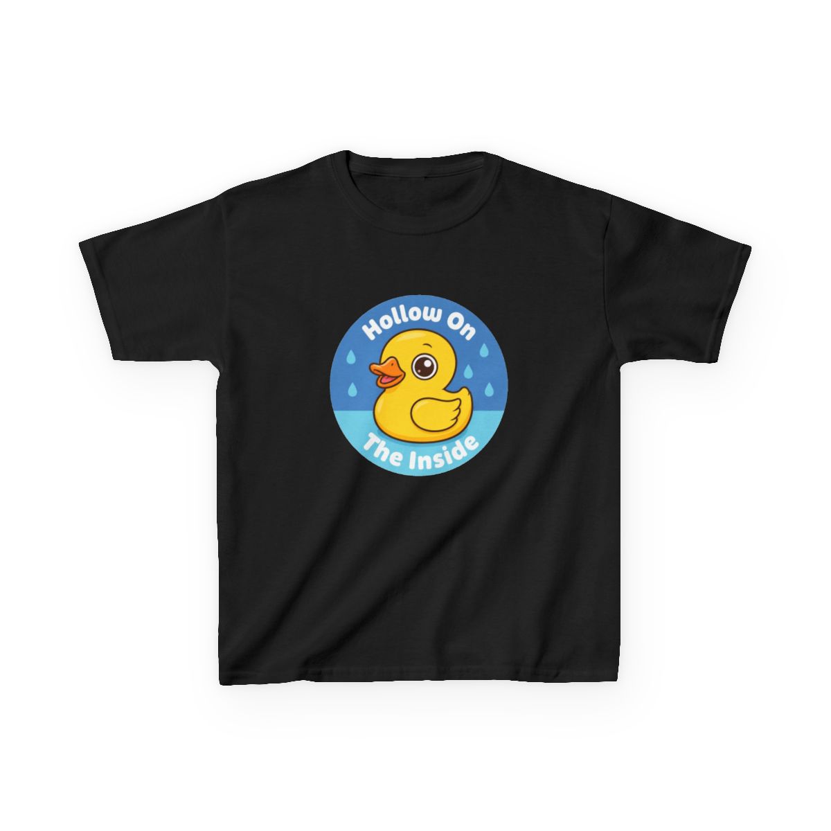 Cute Rubber Duck Hollow On The Inside Funny Sad Kids T-Shirt | Mina the Hollower - alternate angle 2, merchandise