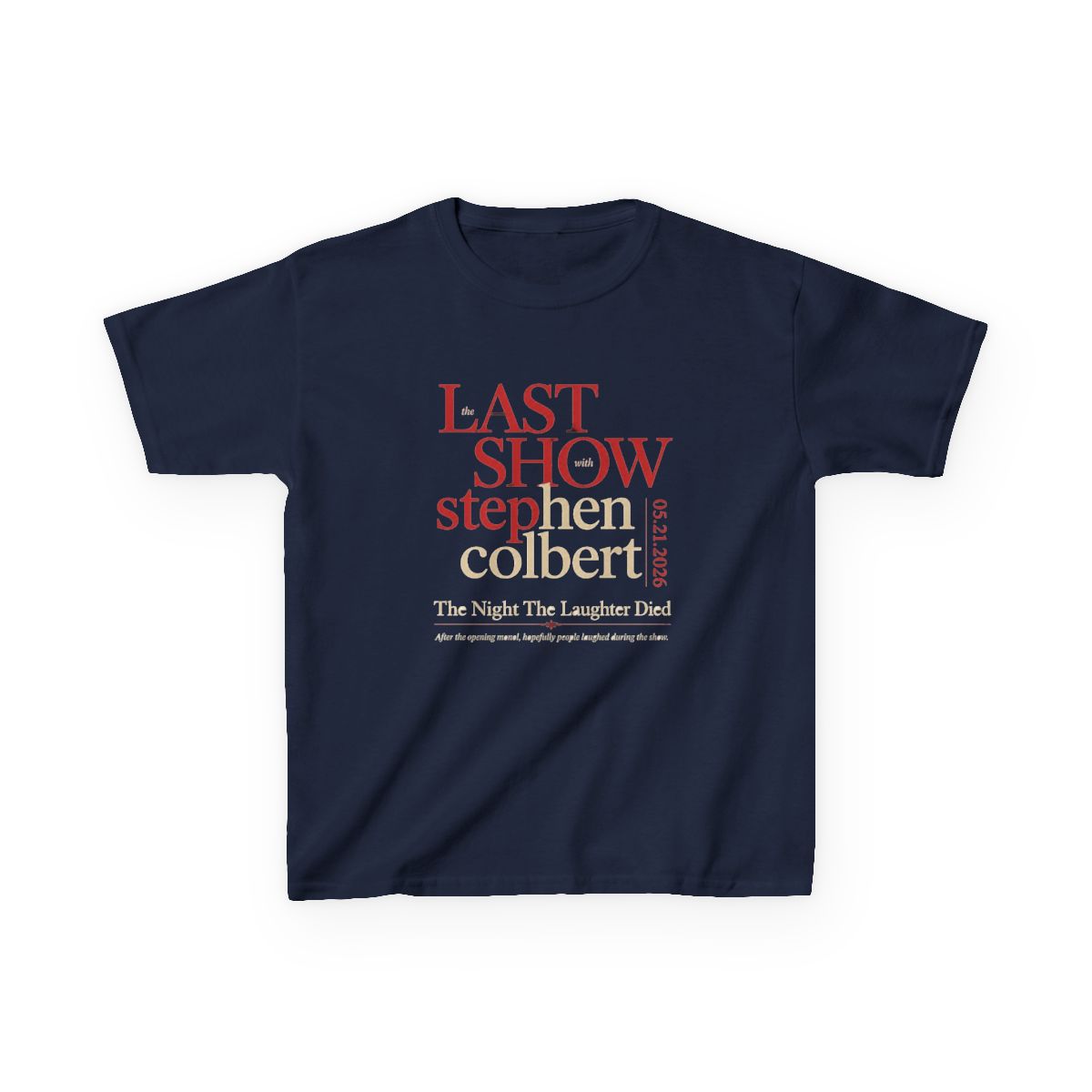 The Last Show With Stephen Colbert 2026 Kids T-Shirt | Mina the Hollower - alternate angle 5, merchandise