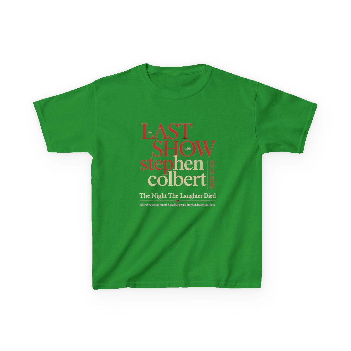 The Last Show With Stephen Colbert 2026 Kids T-Shirt | Mina the Hollower - alternate angle 3, merchandise