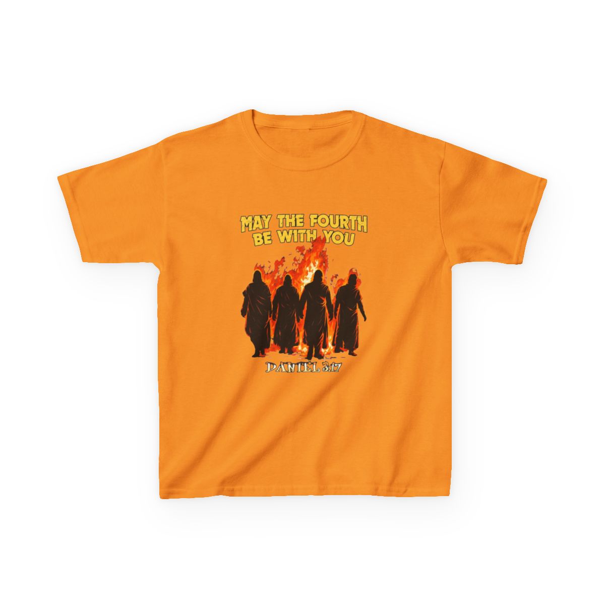May The Fourth Be With You Daniel 3:17 Kids T-Shirt | Mina the Hollower - alternate angle 5, merchandise