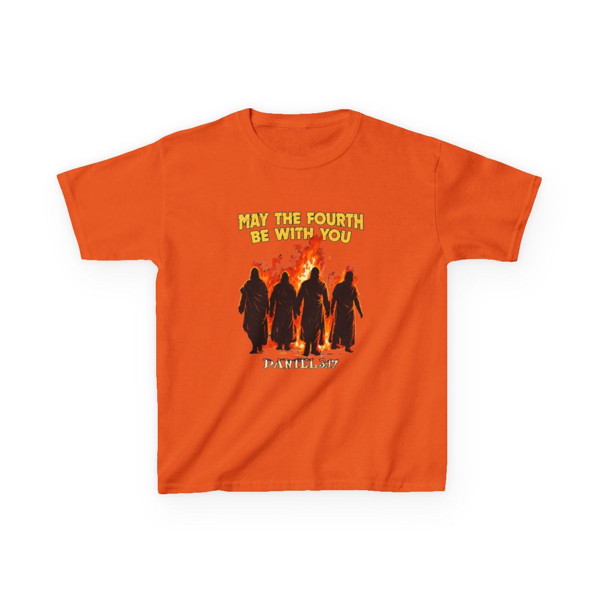 May The Fourth Be With You Daniel 3:17 Kids T-Shirt | Mina the Hollower - alternate angle 3, merchandise