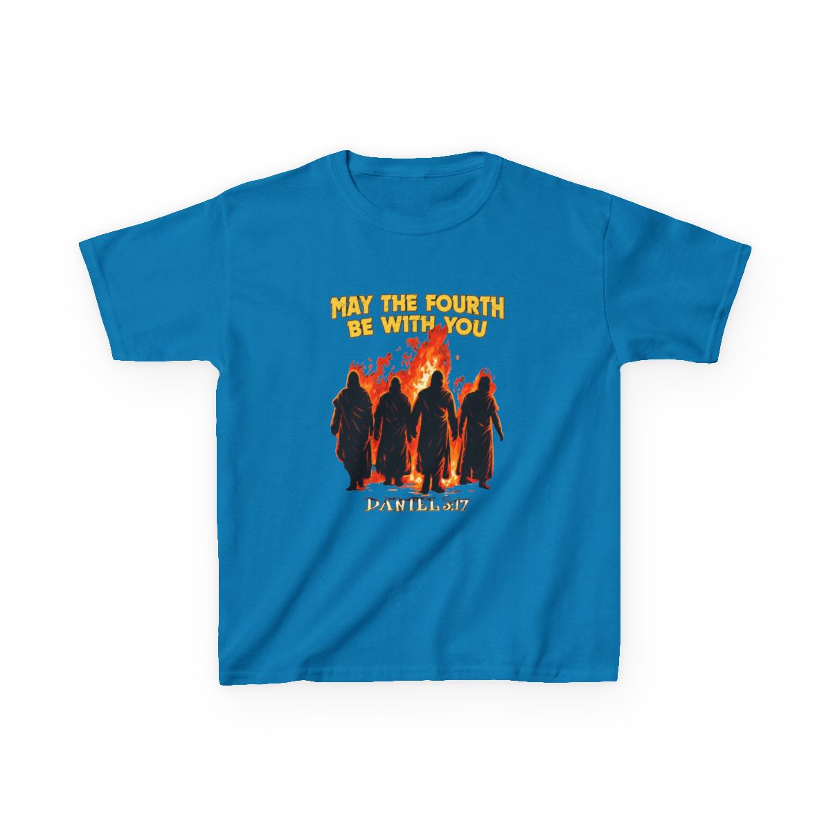 May The Fourth Be With You Daniel 3:17 Kids T-Shirt | Mina the Hollower - alternate angle 2, merchandise
