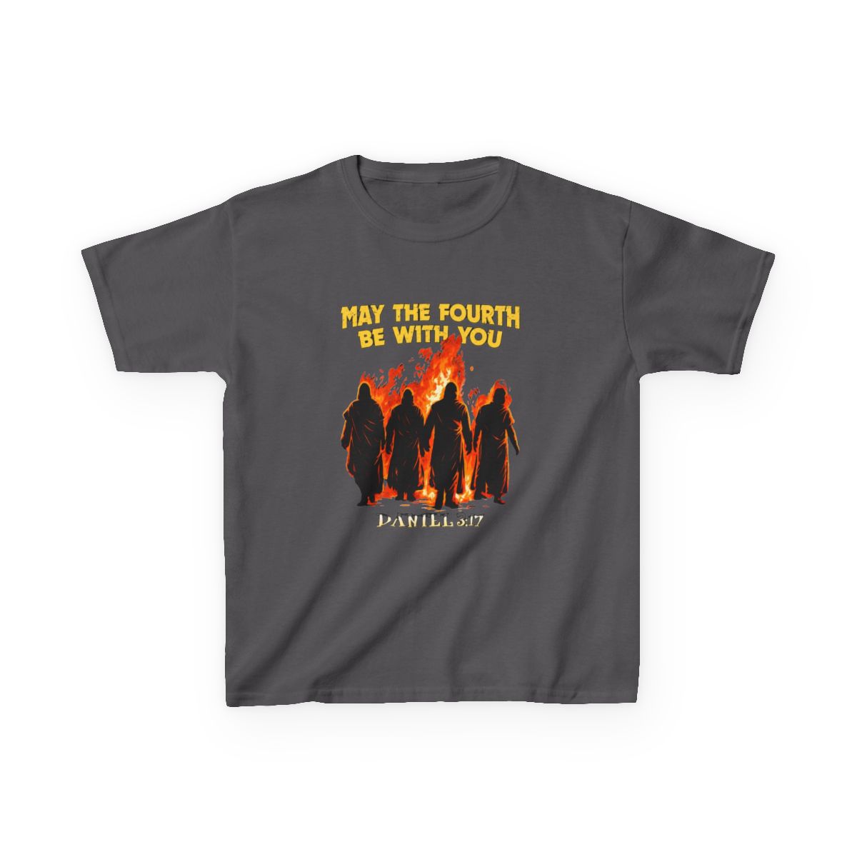 May The Fourth Be With You Daniel 3:17 Kids T-Shirt | Mina the Hollower - alternate angle 3, merchandise